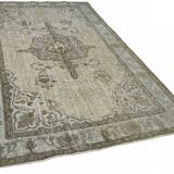 Overdyed Wool Vintage Handmade Carved Rug 173 cm x 272 cm