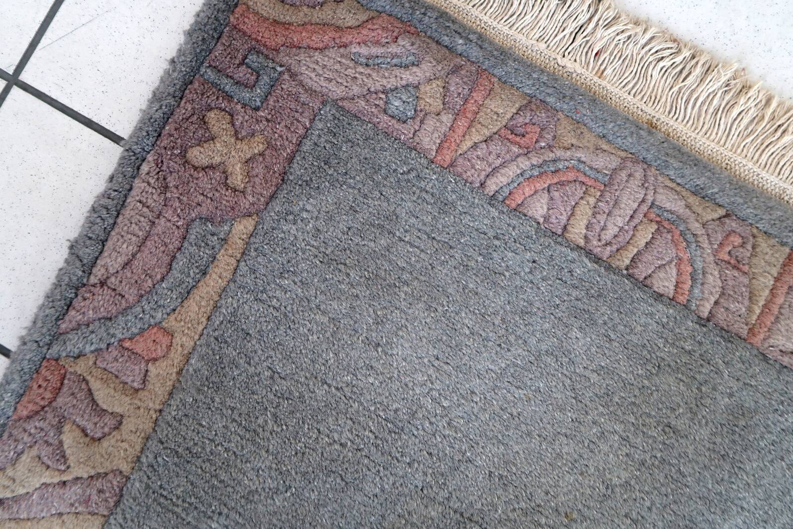 Tapis Vintage Khaden Tibétain en Laine (75cm x 136cm), Années 1970, Éléganc