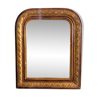 Louis Philippe mirror in wood and gilded stucco - 50x42cm
