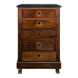 Empire period mahogany chest of drawers