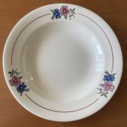 6 old earthenware soup plates from Salins-lès-Bains (Jura)