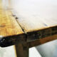 Old farm table with extension cords