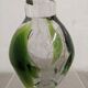Engraved glass vase decorated with fish from the 60s/70s