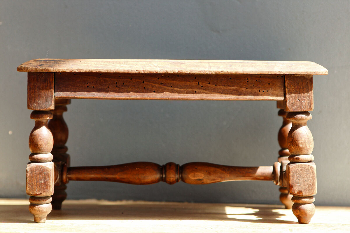 Carved oak footrest