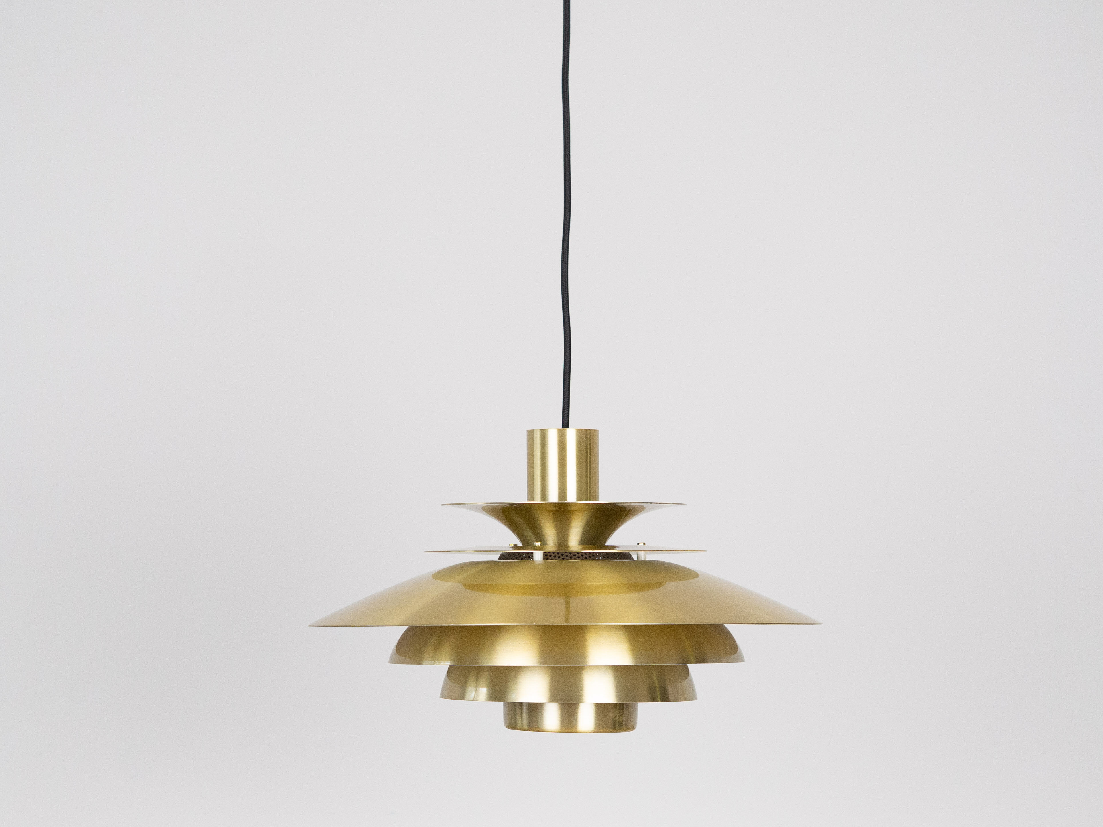 Vintage Danish pendant lamp Verona by Kurt Wiborg, Jeka, 1980s.