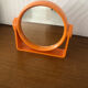 Orange plastic makeup mirror Vintage year 70