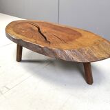 Brutalist tripod tree root coffee table, 1970s