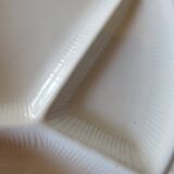 6 white Sarreguemines compartment plates