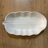 White ceramic leaf-shaped dish