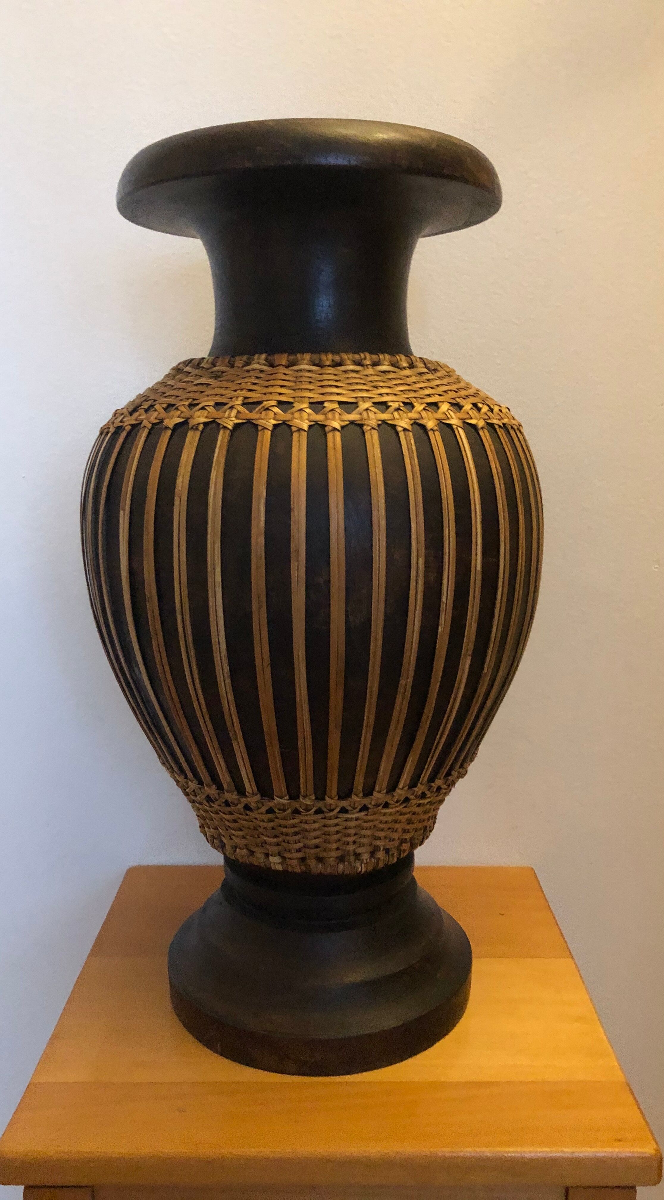 Large wooden vase