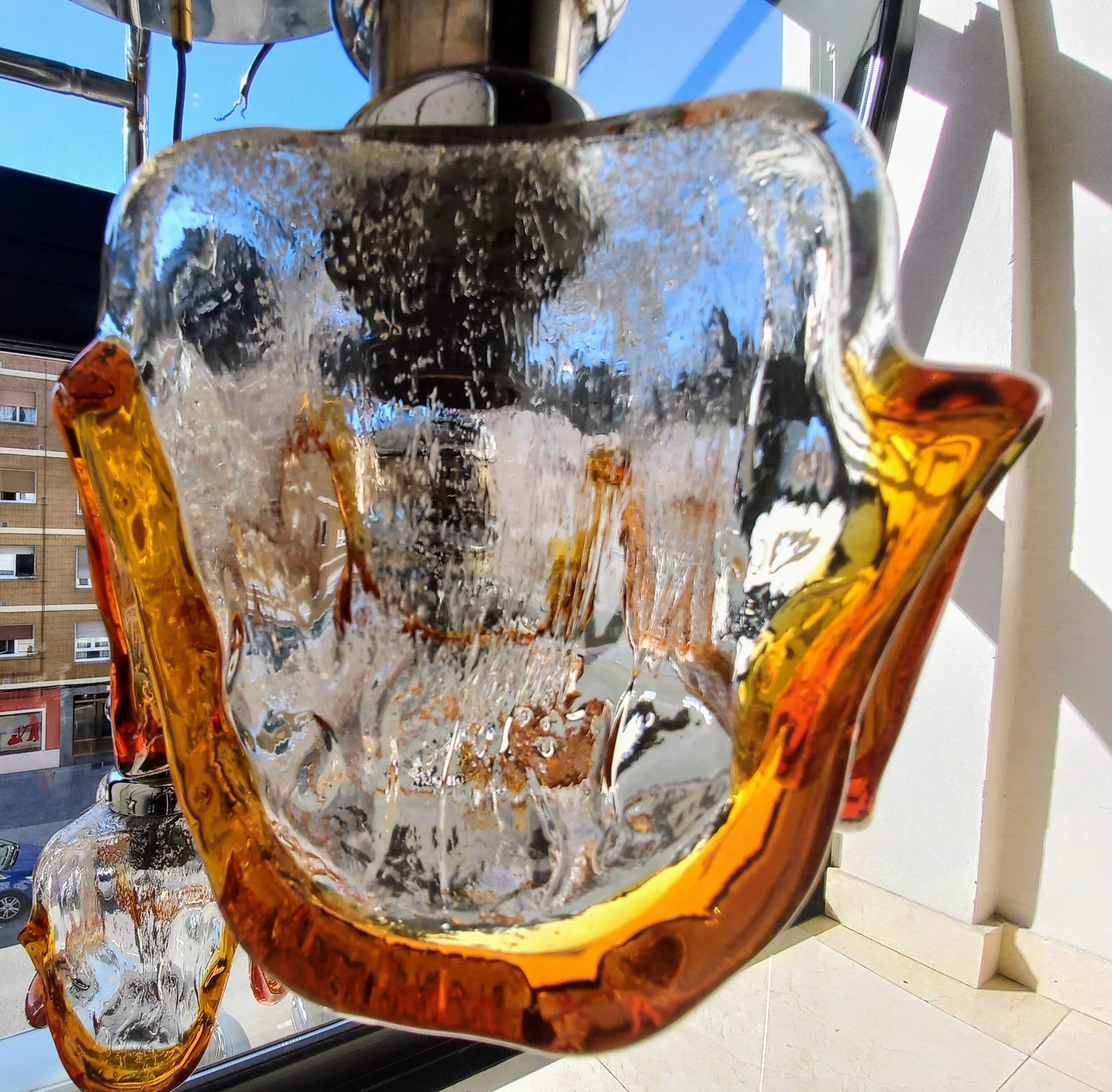 Luminaire italien à cinq suspensions