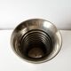 Vintage modernist striped polished aluminium vase