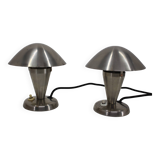 1930s Pair of  Chrome Plated Bauhaus Lamps, Czechoslovakia