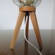 Tripod lamp in wood and glass J.T. Kalmar 1970 Austria