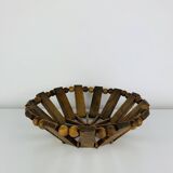 Vintage olive wood fruit bowl, 1960s