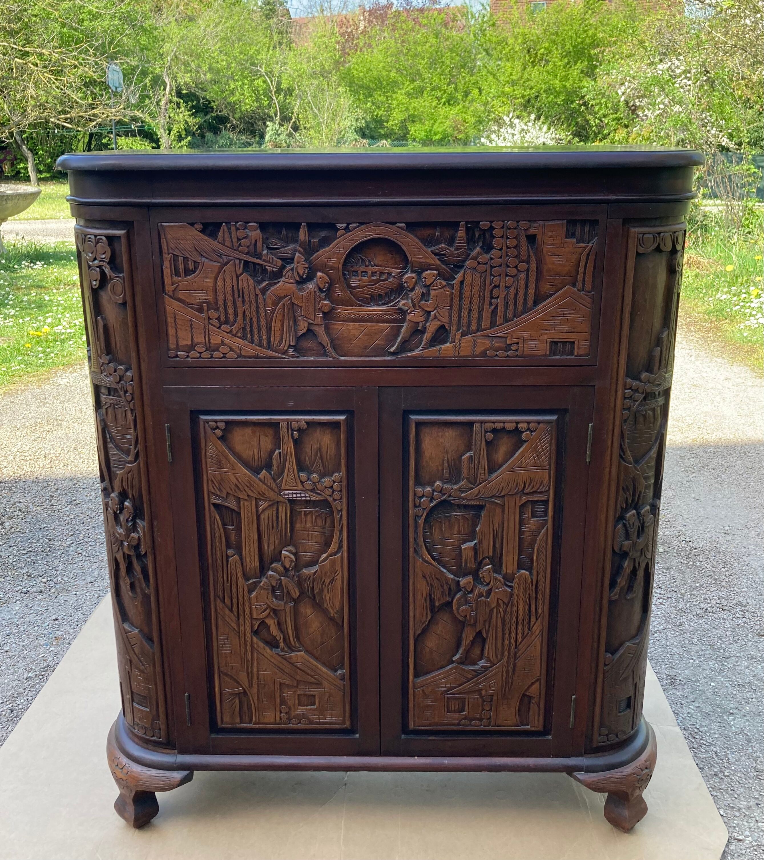 Bar origin Asia fully carved