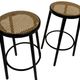 Set of four vintage bar stool - webbing and wood, 1980s Italian design