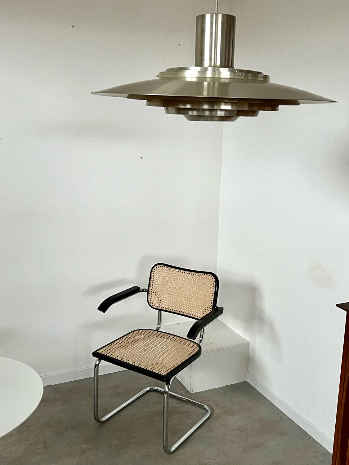 Old Scandinavian design suspension lamp Preben Fabricius and Jørgen Kastholm for Nordisk Solar vintage