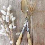 Salad cutlery with horn handle