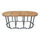 Unusual modular coffee table in oak and wrought iron.