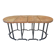 Unusual modular coffee table in oak and wrought iron.