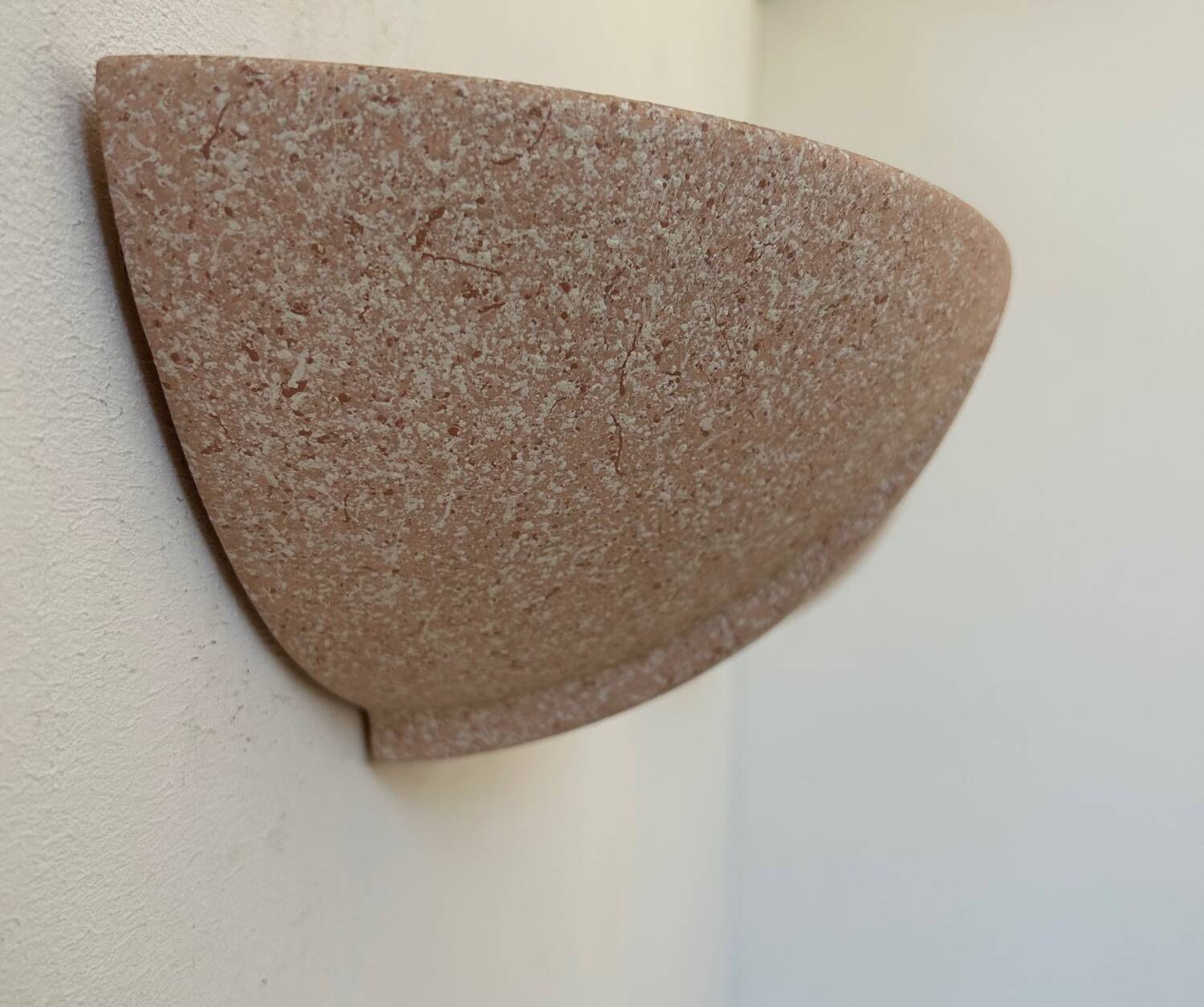 Pair of vintage plaster sconces, speckled pink, France 1970