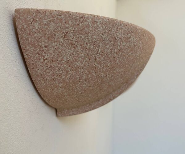 Paire d’appliques en plâtre vintage, rose moucheté, France 1970