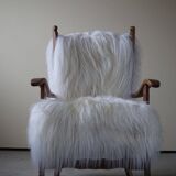 Henning Kjærnulf, armchair reupholstered in long-haired Icelandic sheepskin, 1950