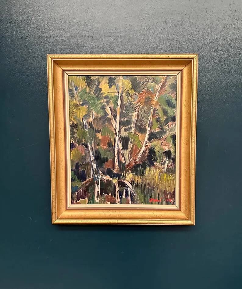 Original Swedish Oil on Panel – “Forest” by Arvid Herbert