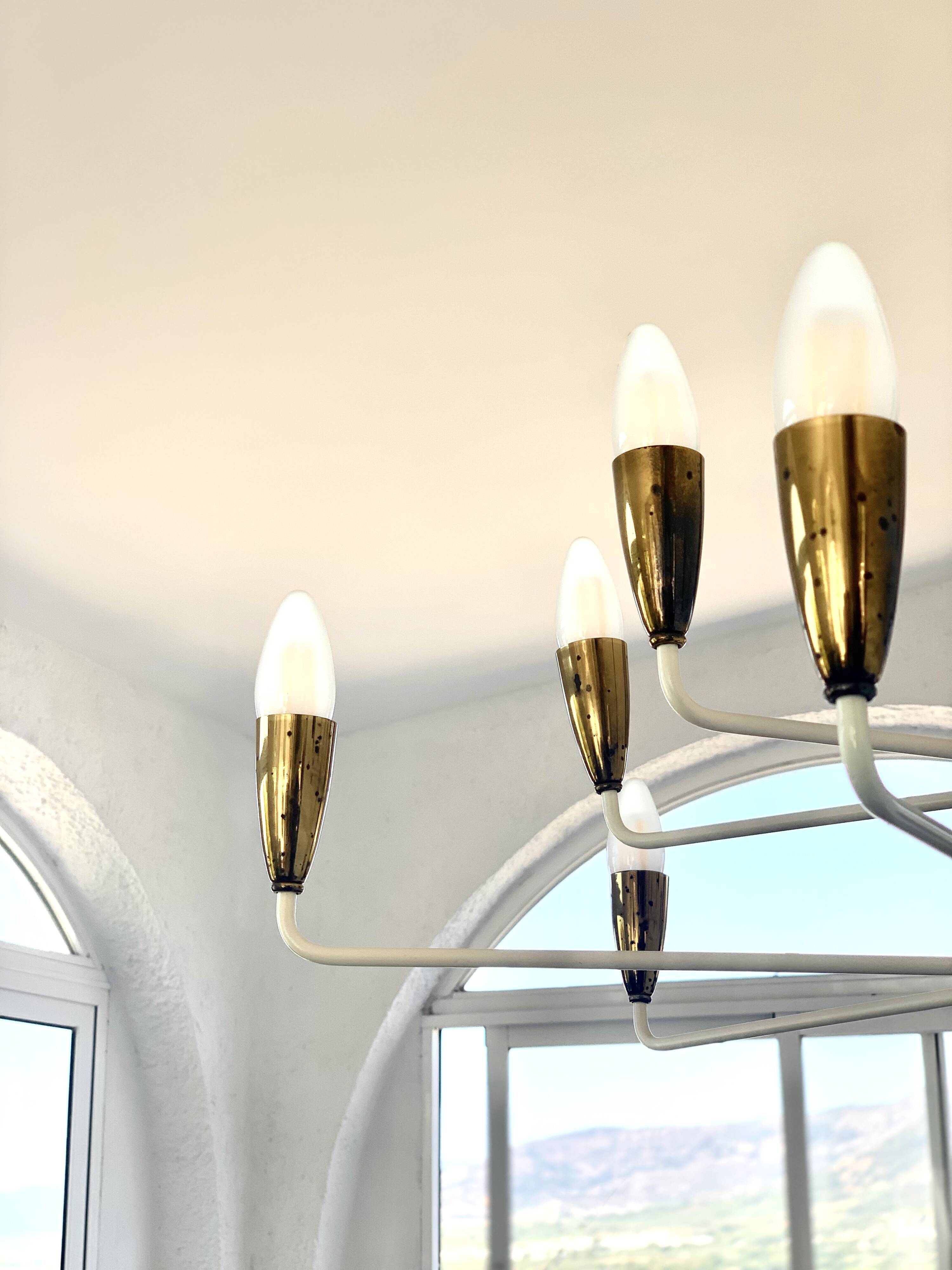 Chandelier 12 arms attributed to Stilnovo,1950