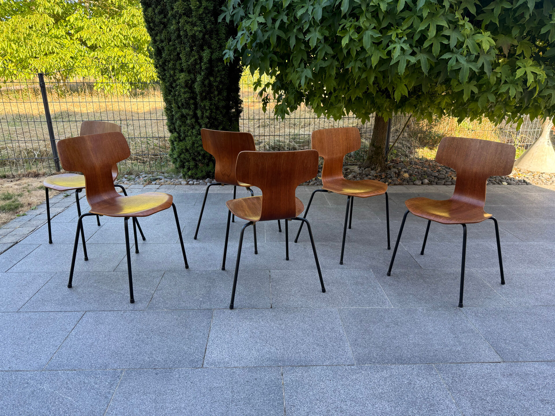 Lot de 6 chaises scandinave Fritz Hansen 1960