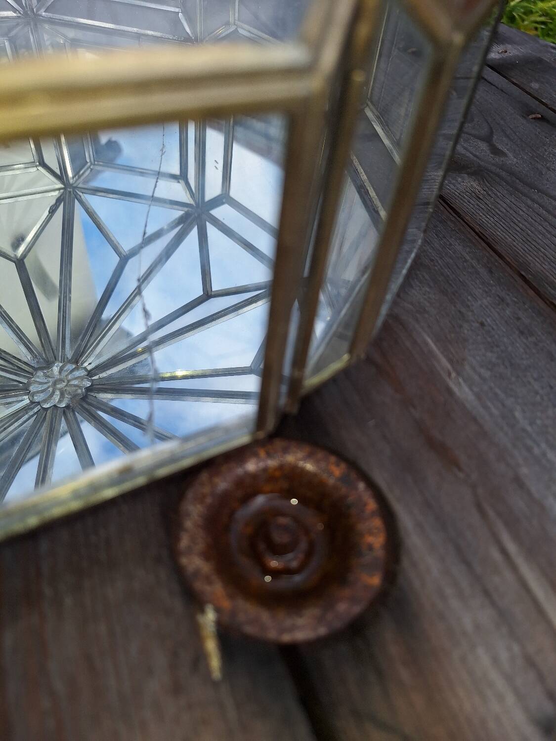 Applique verre et laiton