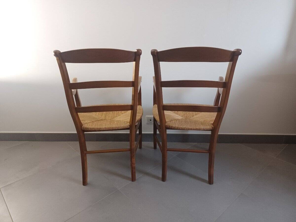 Pair of Armchairs in Cherry Wood