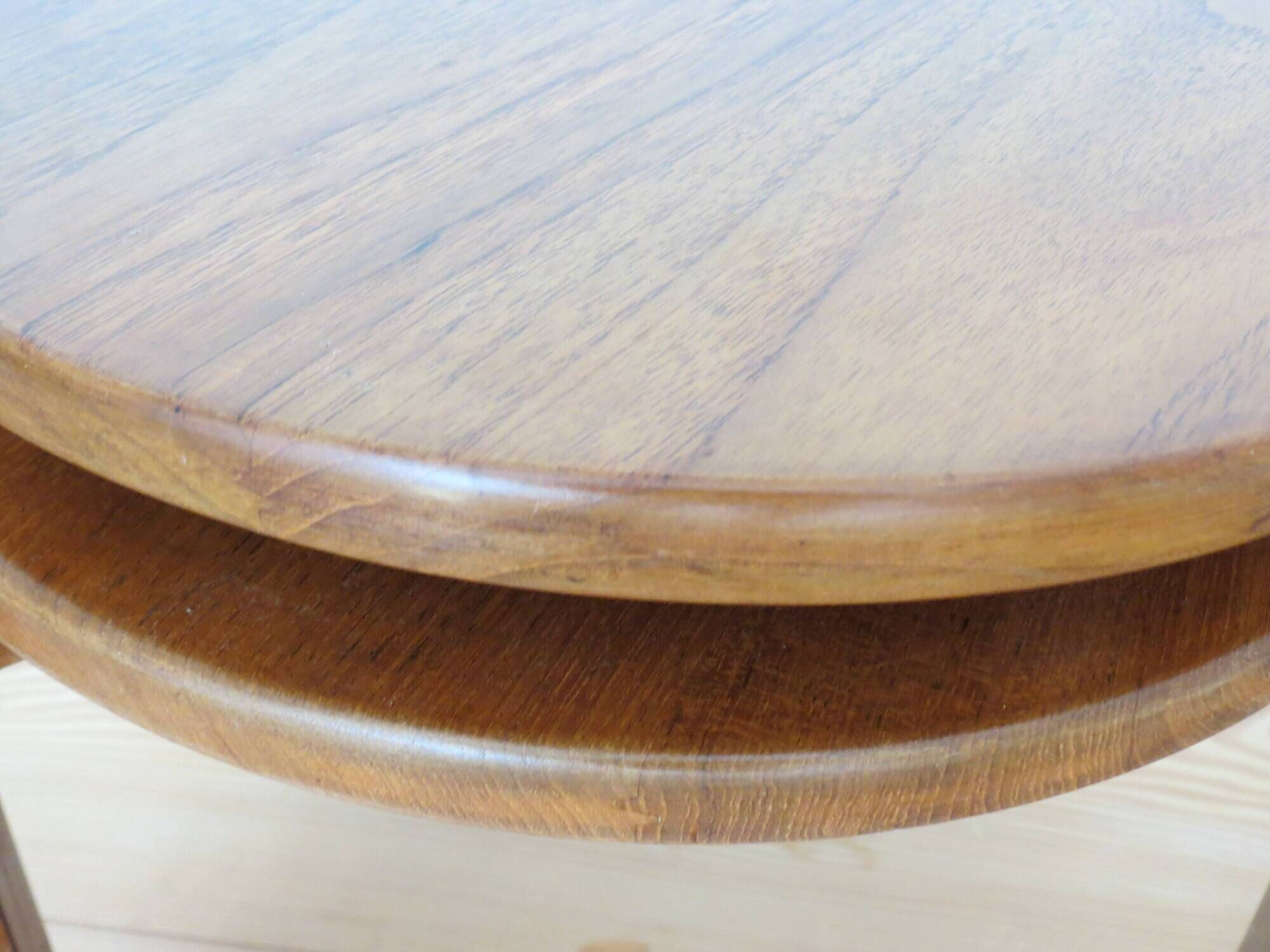 Pair of Mid Century Afrormosia Round Stacking Side Tables 1960s