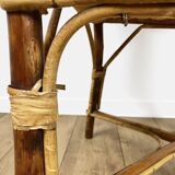 Duo d'anciens fauteuils en osier adulte et enfant