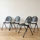 Set of 4 industrial design chairs in black steel