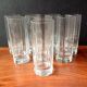 High glasses Luigi Bormioli, transparent decagonal glasses Italy.