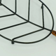 Danish modern leaf-shaped coaster metal and leather 1950s 60s