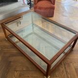 Table basse bois et verre