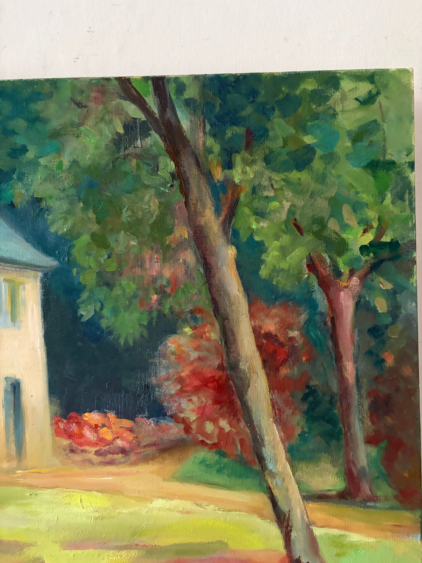 The house in the woods, oil on canvas.