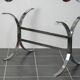 Dining table in smoked glass brown chrome structure