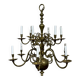 Lustre hollandais en laiton à 2 étages 12feux