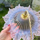 Vintage flower pendant lamp in pink glass