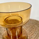 Amber glass vase