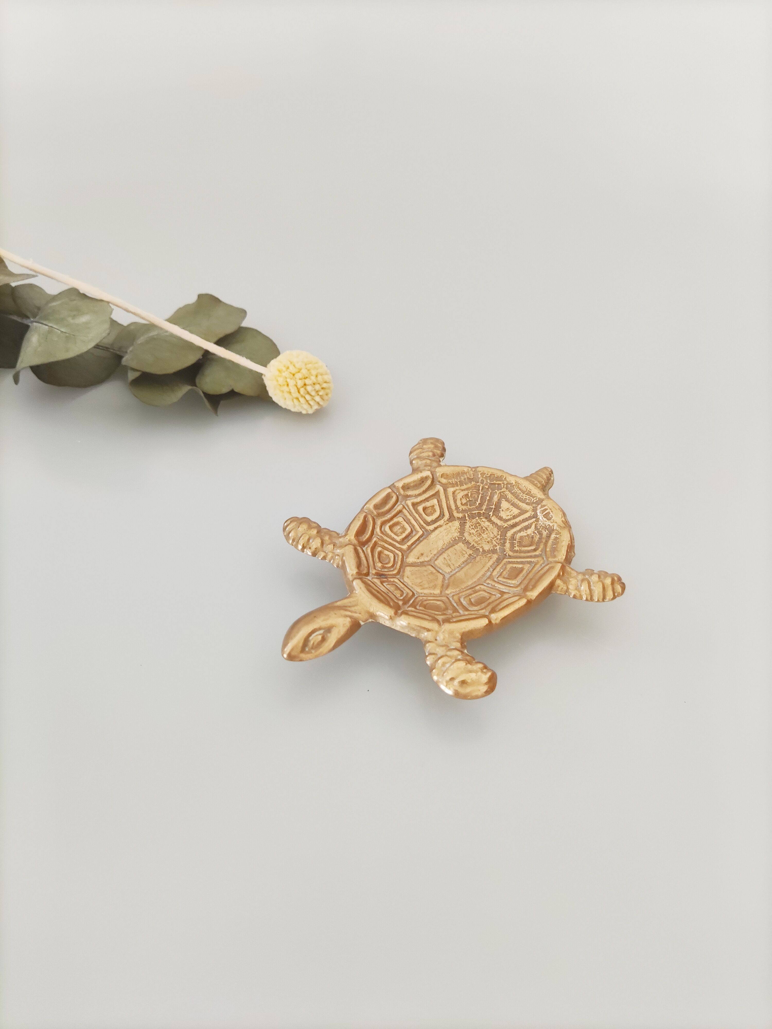 Turtle brass ashtray