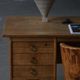 Free-standing oak desk by Henning Kjærnulf, mid-century Danish modernism, 1950s.