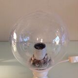 Glass globe bedside lamp/ vintage 60s-70s