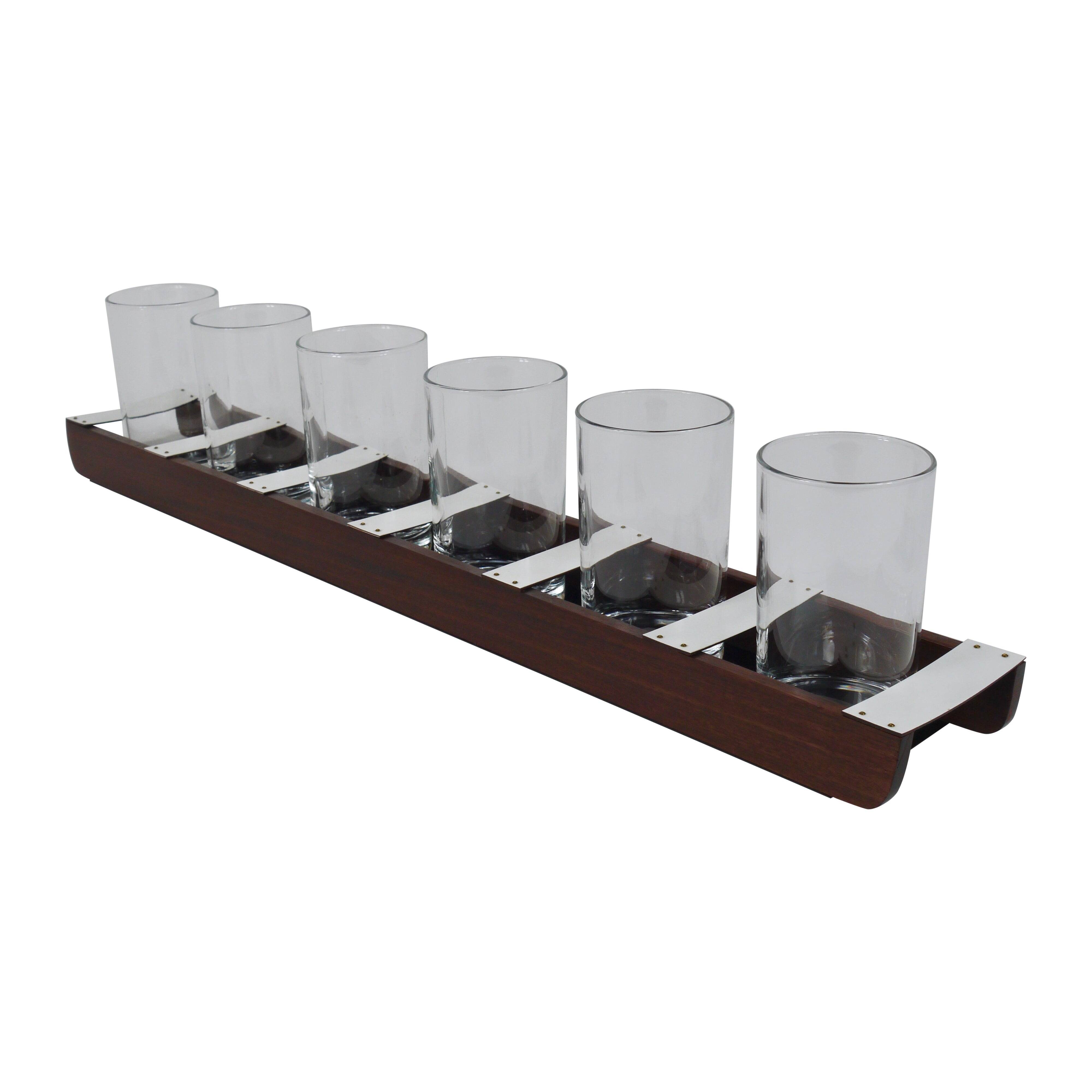Drinking glass holder by Carl Auböck, made of wood, Austria, 1960s.