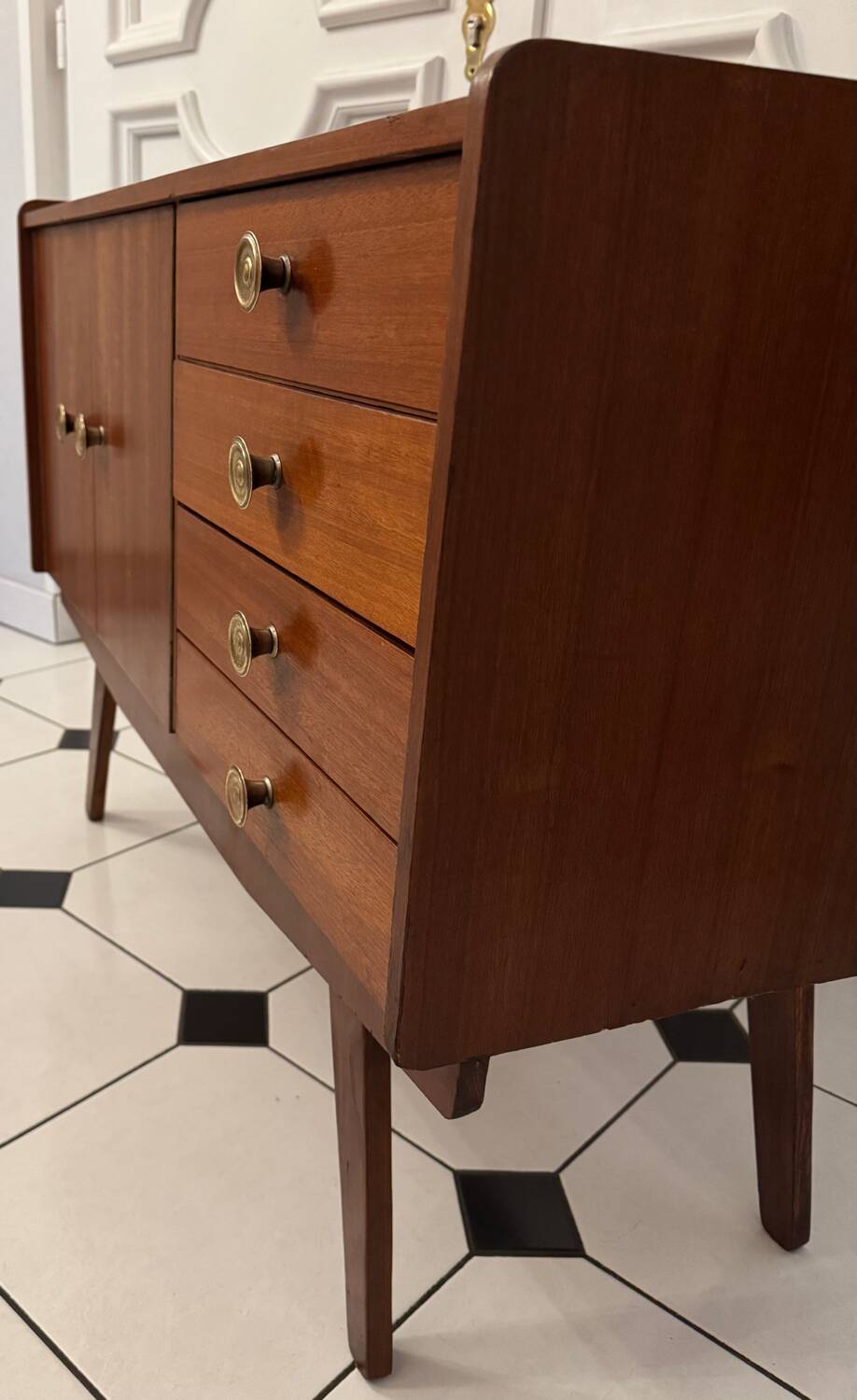 Vintage sideboard with compass feet