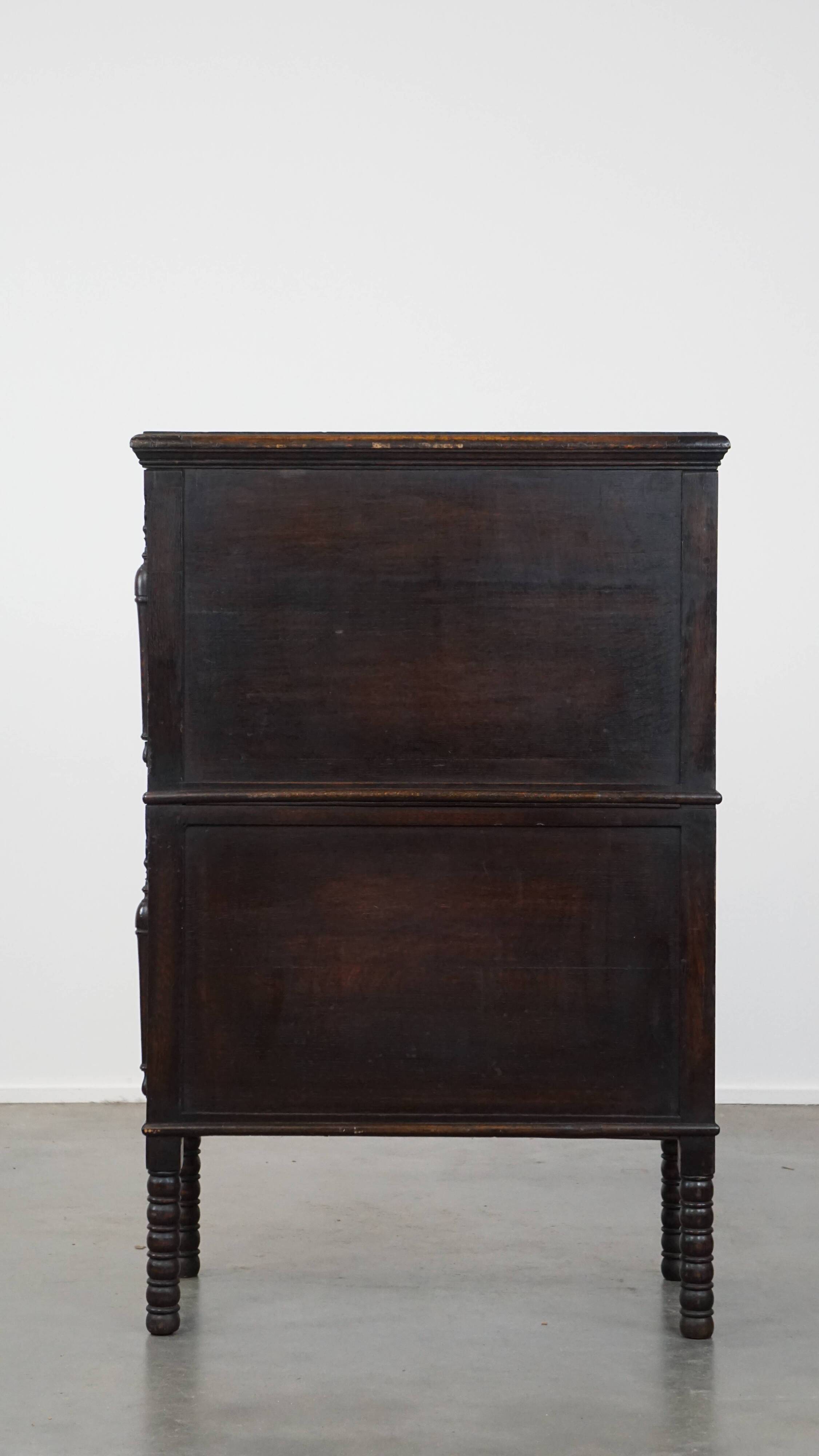 Antique Oak English Cabinet from the 19th Century